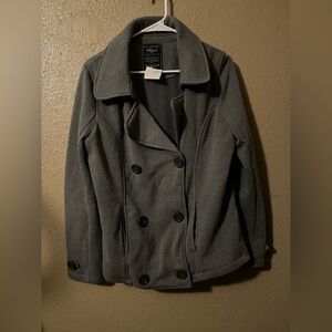 Stylish Gray Double-Breasted Peacoat